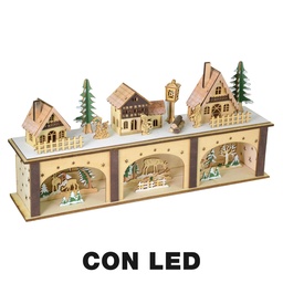 [S-V6320020000] Casetta in legno con luci LED 45x10x20 cm