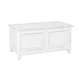 [S-B0745083] Cassapanca rustica in legno nobilitato bianco - Dimensioni: 100x48x48 cm
