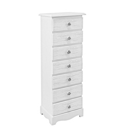 [S-B0744183] Cassettiera in legno bianco con 7 cassetti - Blanc cm 29 x 23 x 89