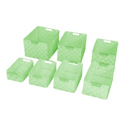 [S-V2321580000] Cassetto rettangolare verde chiaro in poliestere 1-7 cm38x28h21