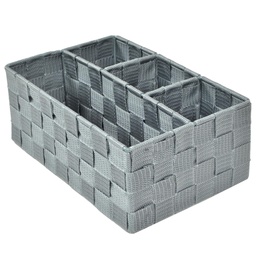 [S-V2321260000] Cassetto grigio in poliestere con 4 scomparti, 26x17x10 cm