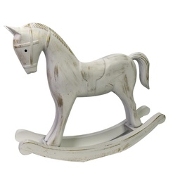 [S-V6183040000] Cavallo a Dondolo in Legno Bianco cm26,5x6,5h23