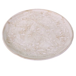 [S-V6314620000] Centrotavola in Legno Bianco Tondo ø50h5