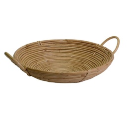 [S-V2317730000] Cesta in giunco naturale con manici tondi 30x7x30 cm