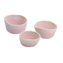 [S-V85263500RO] Cestina tessuto rosa tondo 20x9 cm