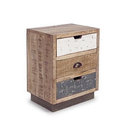 [S-B0745495] Comodino Vintage con 3 Cassetti - Misure: 45x33x60 cm