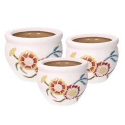 [S-V5825520000] Coprivaso ceramica girasole chiaro 30x30x21 cm