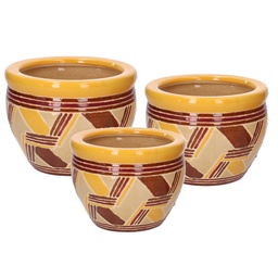 [S-V5825600000] Coprivaso ceramica a righe 30x30x21 cm