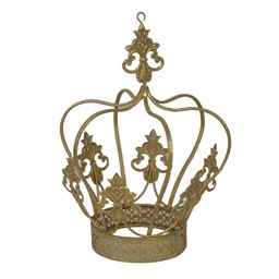 [S-V6196060000] Corona in metallo oro 21x21x28 cm