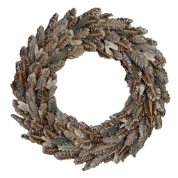 [S-V6322800000] Coroncina con foglie marrone glitter cmø45h8