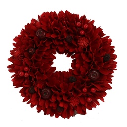 [S-V6322750000] Coroncina con pigne bordeaux ø30h8