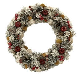 [S-V6322780000] Coroncina innevata con mele ø45h8 cm