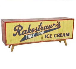 [S-V9159100000] Credenza Vintage Dipinta 4 Ante 45x200x80 cm