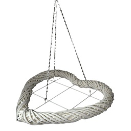 [S-V6043610000] Cuore in vimini bianco 75x75 cm