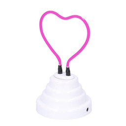 [S-V8526150000] Cuore Viola Luce Neon - Lampada Romantica in Vetro e Plastica, Altezza 18 cm, Larghezza 10 cm, Profondità 10 cm