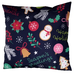 [S-V6167520000] Cuscino tessuto con decorazioni blu 43x43x12 cm