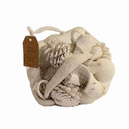 [S-V5109330000] Decorazione pigne misto bianco in sacchetto 19x19x13 cm