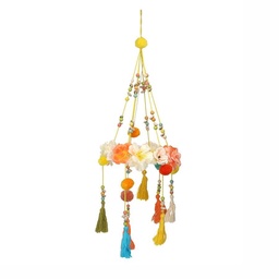 [S-V8531860000] Decorazione scacciapensieri corona di fiori 25x25x75 cm