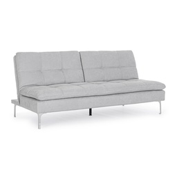 [S-B0735302] Divano Letto 3 Posti Leon Grigio Chiaro in Tessuto L190 cm