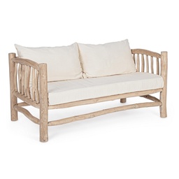 [S-B0680531] Divano con cuscini Sahel in legno naturale