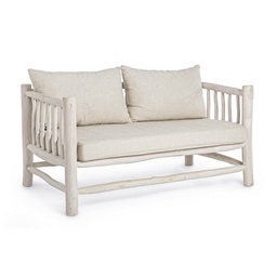 [S-B0680401] Divano con cuscini Sahel in legno teak - 140x75x78 cm