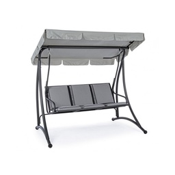 [S-B0790224] Dondolo in acciaio tre posti Antracite GRELY 190x120x h185 cm