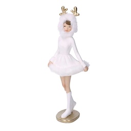 [S-V6321510000] Ballerina in Resina Bianca - Dimensioni 12x9x32,5 cm