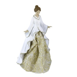 [S-V6199640000] Statuetta in resina bianca, dimensioni 18x18x31,5 cm