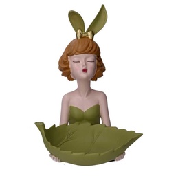 [S-V8543180000] Svuotatasche verde in resina, dimensioni 24x26x32 cm