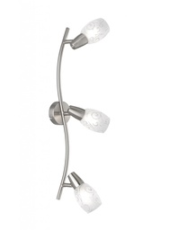 [S-TRIOR80023007] Faretto Nichel 3 Spot Led Vetro Satinato L56 cm