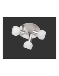 [S-TRIOR80173007] Faretto Da Soffitto 3xE14 Antibes Nichel E Vetro Bianco Ø22 cm Trio Lighting