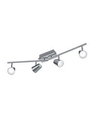 [S-TRIO873110407] Faretto da Soffitto Orientabile 4 Luci Narcos Nichel