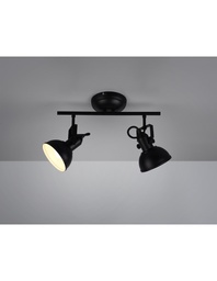 [S-TRIOR80152032] Faretto Gina Nero Opaco 2 Spot L36 cm Trio Lighting