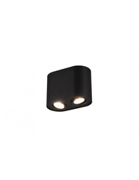 [S-TRIO612900232] Faretto Soffitto 2 Spot Orientabili Nero