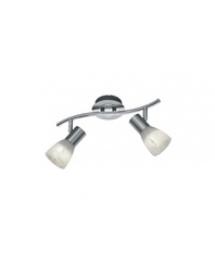 [S-TRIO871010207] Faretto da Soffitto Orientabile Levisto Nichel - 2 Spot E14