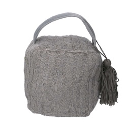 [S-V1870910000] Fermaporta elegante in tessuto grigio quadro 12x10h15/20 cm