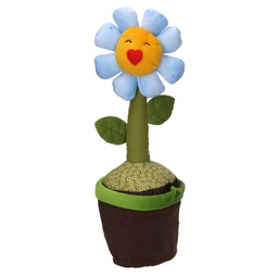 [S-V1871010000] Fermaporta in Tessuto Fiore Azzurro 12x12h35 cm