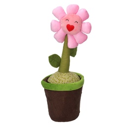 [S-V1871000000] Fermaporta Tessuto Fiore Rosa 12x12x35 cm