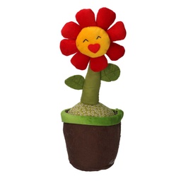 [S-V1870990000] Fermaporta Tessuto Fiore Rosso 12x12x35 cm