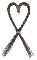 [S-V9144560000] Ghirlanda a cuore in giunco cm. 70 x 30/86