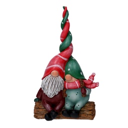 [S-V6168350000] Gnomo in Resina Coppia 15,5x6,5x30 cm