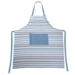 [S-V7901300000] Grembiule a righe avio tinto in filo 80x90 cm