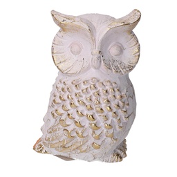 [S-V6332740000] Gufo in Resina Bianco 14x14x19 cm