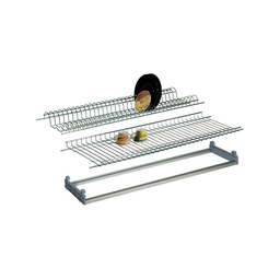 [S-FZ55182] Kit scolapiatti cromato da incasso regolabile e vaschetta 76x25 cm