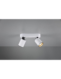 [S-TRIO803500231] Lampada Soffitto 2 Faretti Spot Orientabili Bianco Moderno