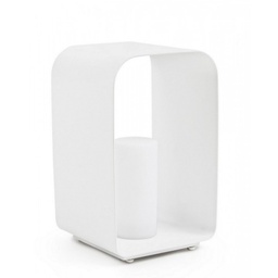 [S-B0827461] Lampada a LED con piantana bianca - Dimensioni 25x28x45 cm