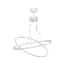 [S-FZ97687] Lampada a sospensione Muso due anelli bianchi Led MDL4438