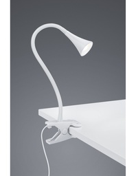 [S-TRIOR22398101] Lampada da Scrivania Led Viper Bianco Con Pinza H35 cm Trio Lighting