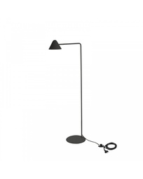 [S-LA/137] Lampada da terra LED in metallo nero e base di marmo, 25cm x 45.5cm x 129.5cm