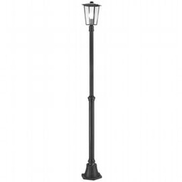 [S-SOV853/06] Lampada da terra in alluminio pressofuso con diffusori in vetro trasparente nero